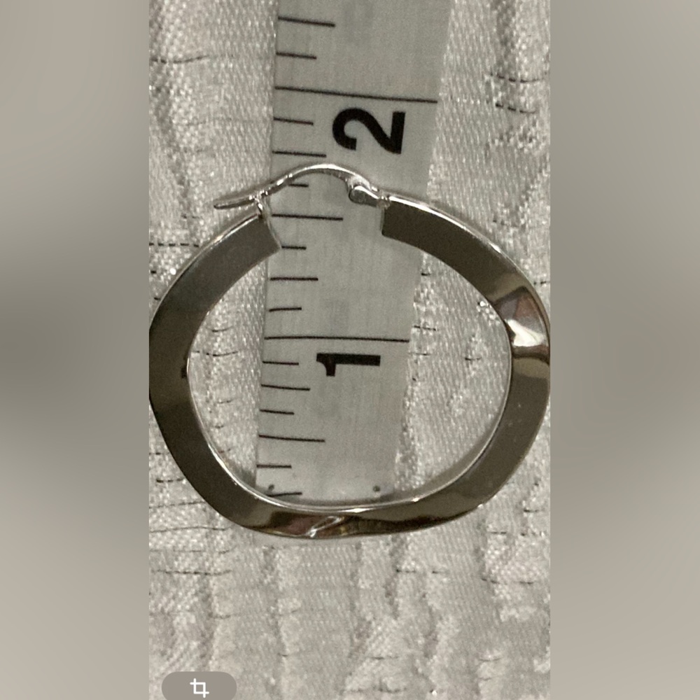 Silver Hoop Earrings - Picture 3 of 6